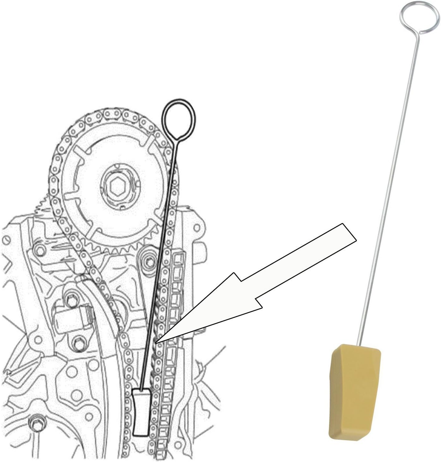 E-cowlboy Timing Chain Locking Wedge Tool Fits for Lincoln Mercury 2005-2014 5.4L&4.6L 3V Engines Ford Mustang F-150 Explorer