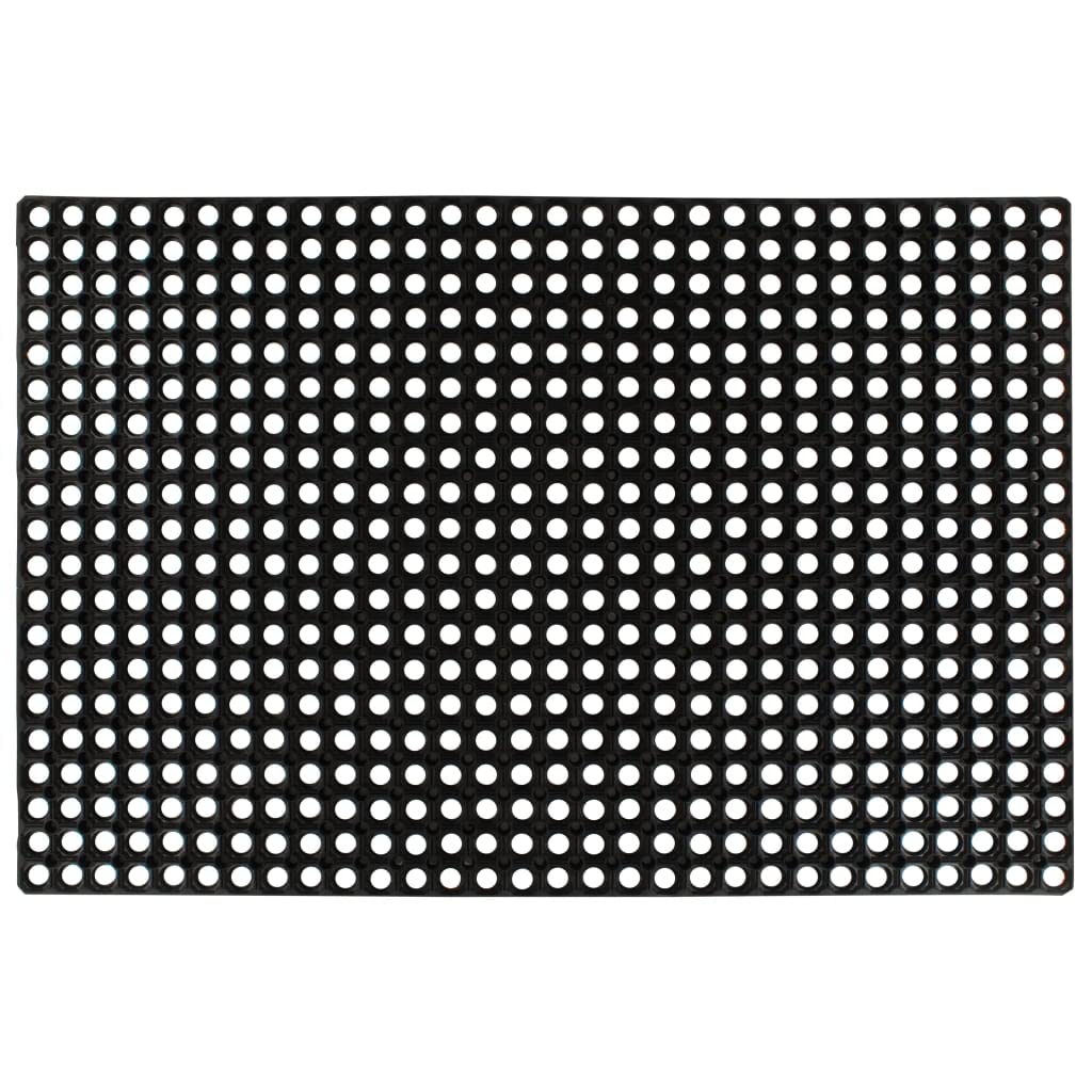 Tapis en caoutchouc 16mm noir 80x120 cm pour hall d'entrée