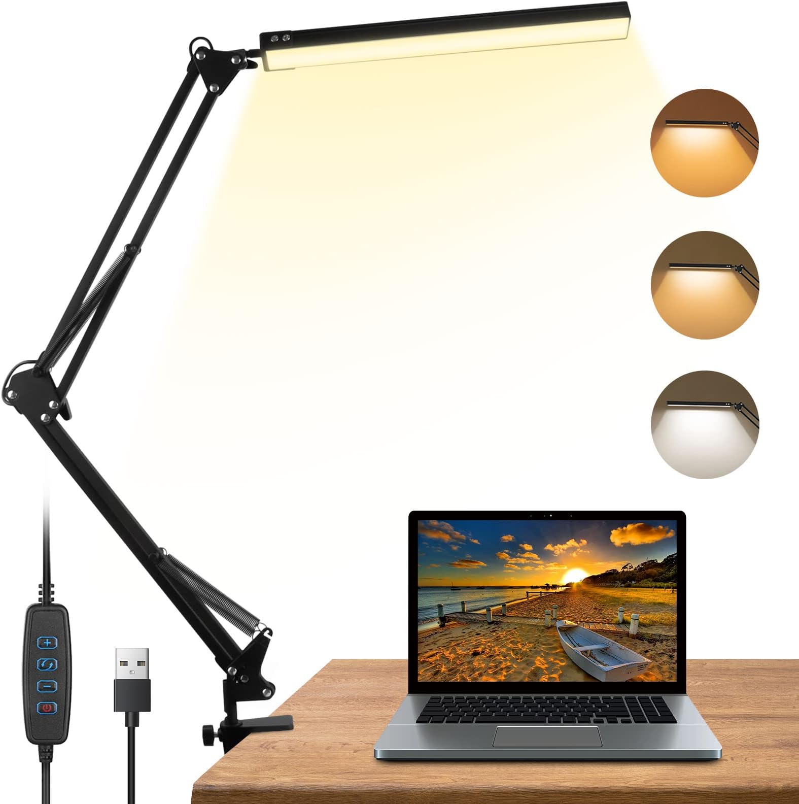 Lampe Protectrice Des Yeux Evil Eye Dimmable 1PCS, Lampe Darchitecte Avec Bras Pivotant 360 Lampe De Bureau Avec 3 Couleurs Et 10 Niveaux De Luminosit Lampe De Bu Noir 74ce3956 Aebb 56fa