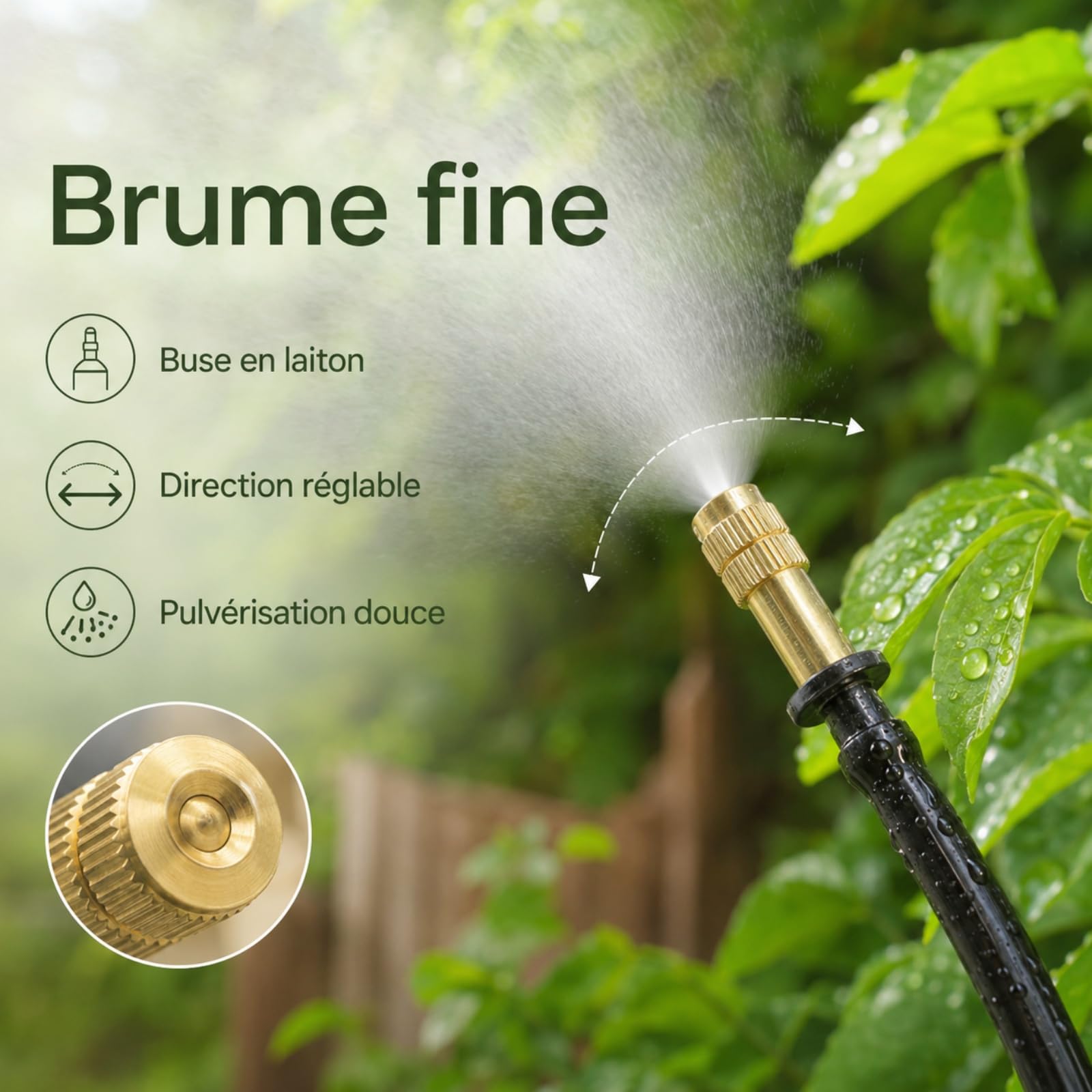 Brumisateur Terrasse et Brumisateur Exterieur Terrasse pour Jardin，25m | Brumisateur Eau Exterieur, Kit Brumisateur Terrasse et Brumisateur Extérieur pour Jardin Terrasse et Plantes en Pot