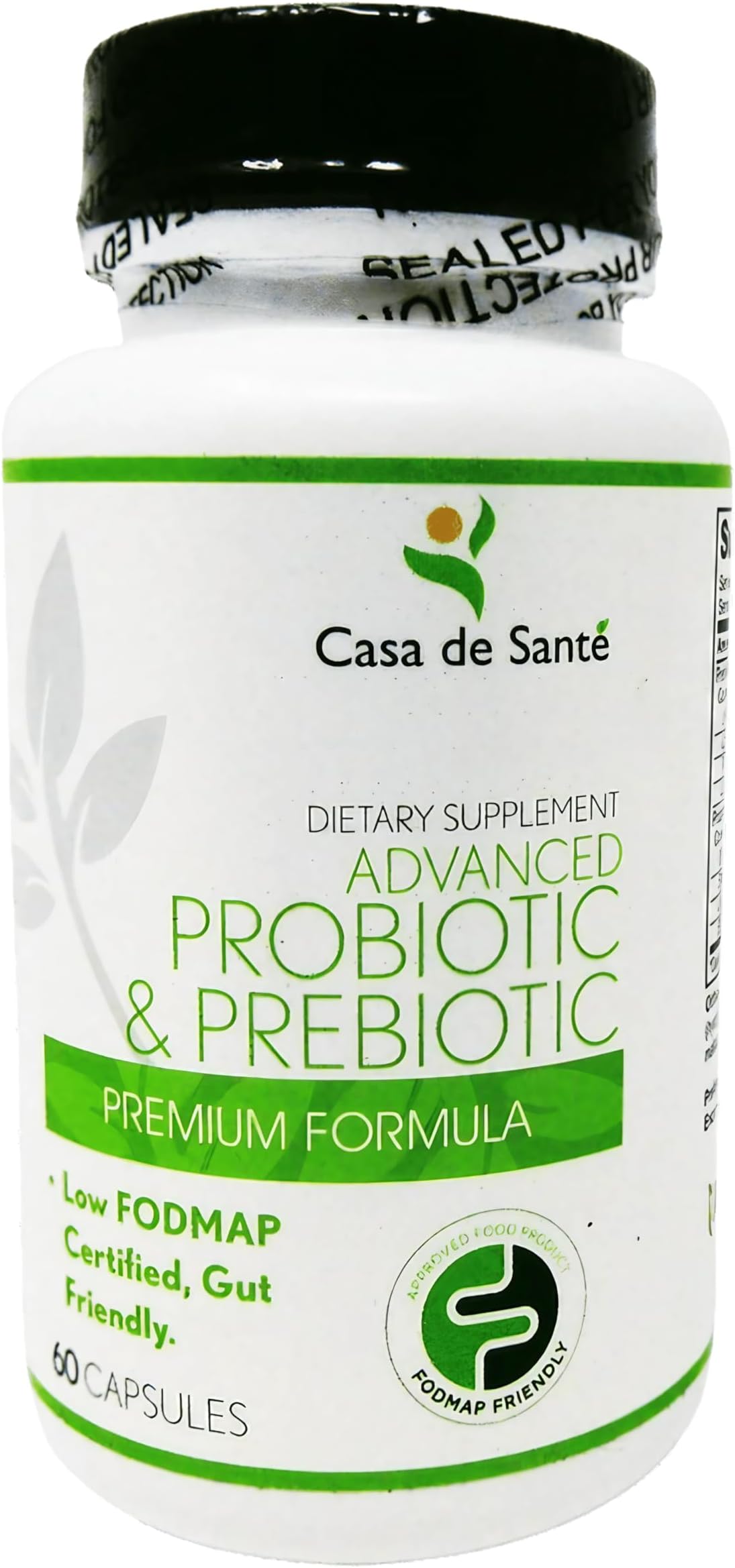 Casa de Sante Advanced Probiotic & Prebiotic - GLP-1 Support for Sensitive Stomachs | Low FODMAP Gut Friendly Synbiotic 4.4B CFU PreforPro Technology - 60 Delayed Release Capsules