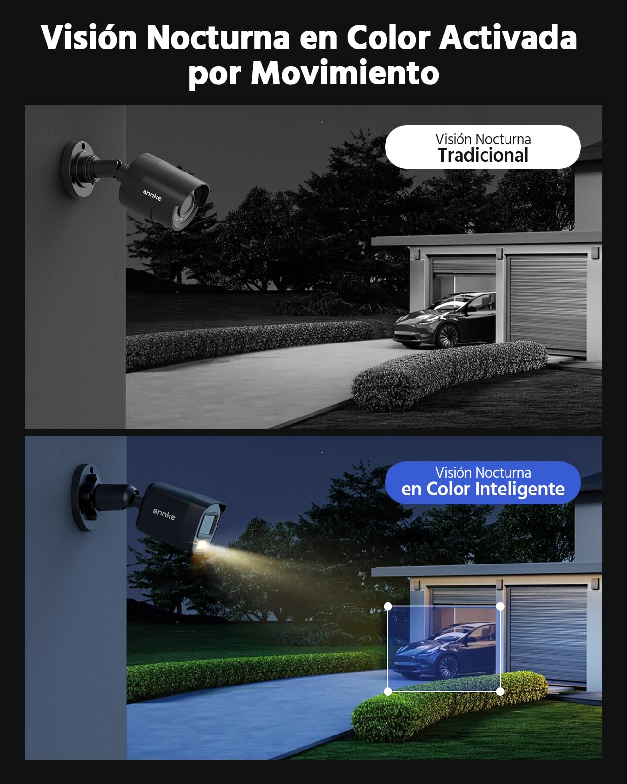 ANNKE 3K Lite 8CH DVR con Detección Personas/Vehiculos, 4X 1080P Visión Nocturna en Color Cámaras Kit de Videovigilancia con Disco Duro 1TB, Alarmas por Email, Grabación 24/7, Luz Dual Inteligente