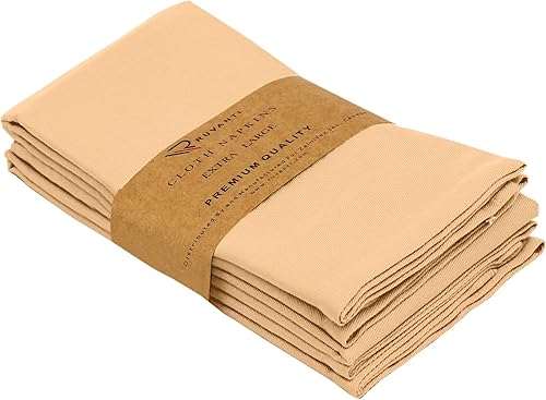 Vista 46 de Ruvanti Servilletas de algodón 12 unidades, servilletas de tela suaves y cómodas, servilletas de lino de calidad hotelera de lujo – Servilletas