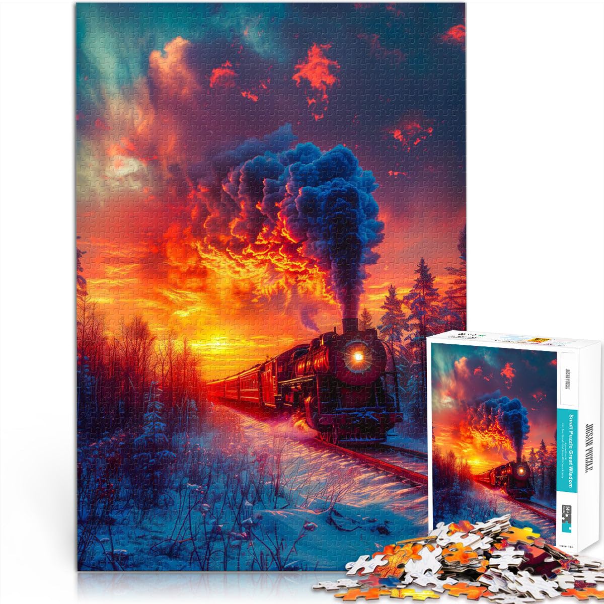 Locomotiva retrò Puzzle 2000 pezzi per adolescenti Aiuta il cervello ad allenare i giocattoli che creano dipendenza per coltivare la pazienza Adatto alle coppie 70x100cm