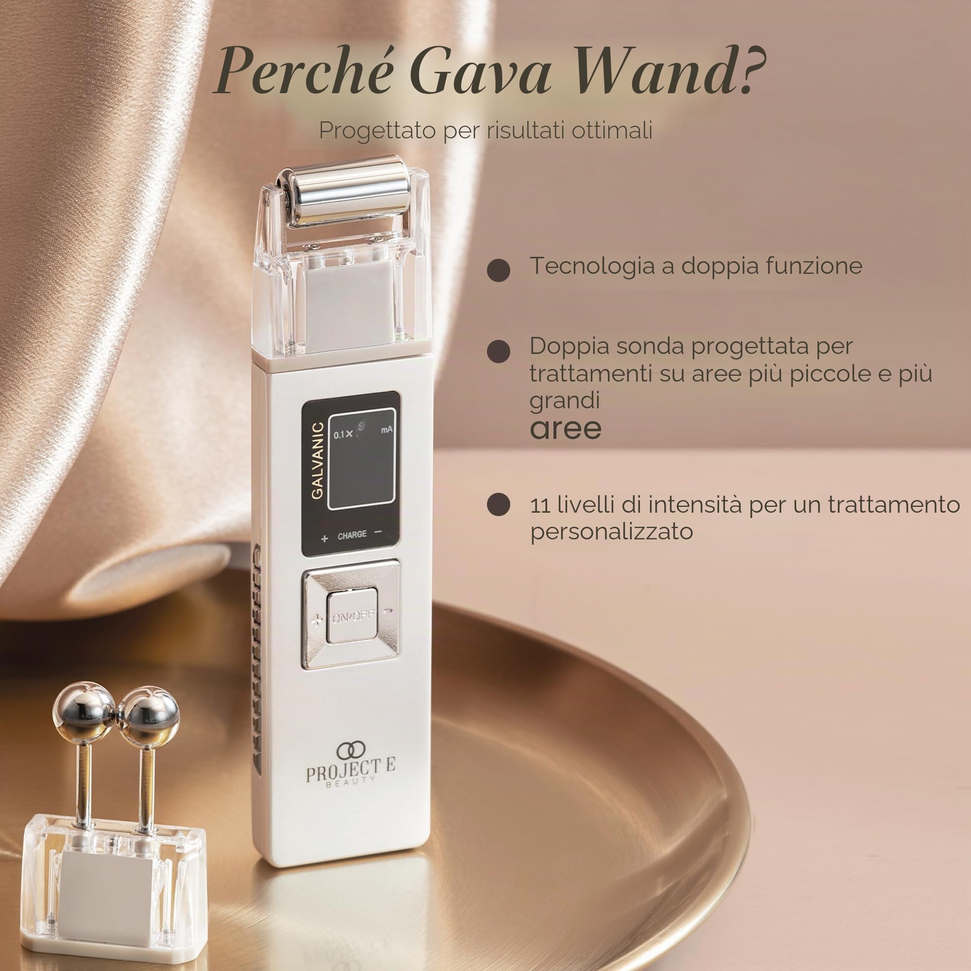Project E Beauty Rullo di sollevamento facciale galvanico |Ionoforesi facciale senza fili Riduce le rughe Stringere la pelle Pulizia profonda dei pori Dispositivo di cura della pelle