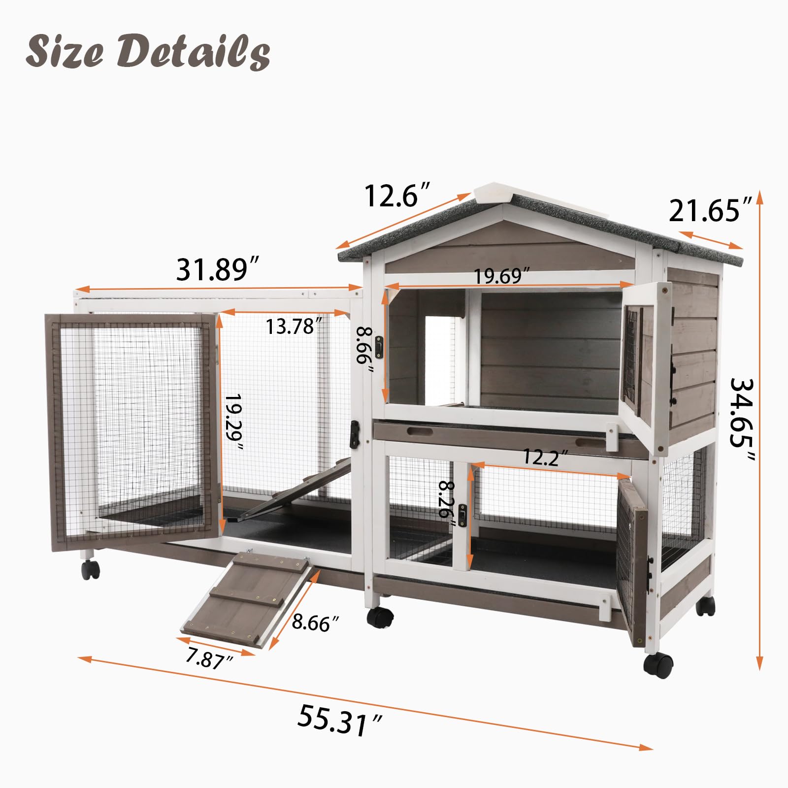Amazon.com: Gowoodhut Rabbit Hutch Indoor Outdoor 2 Story