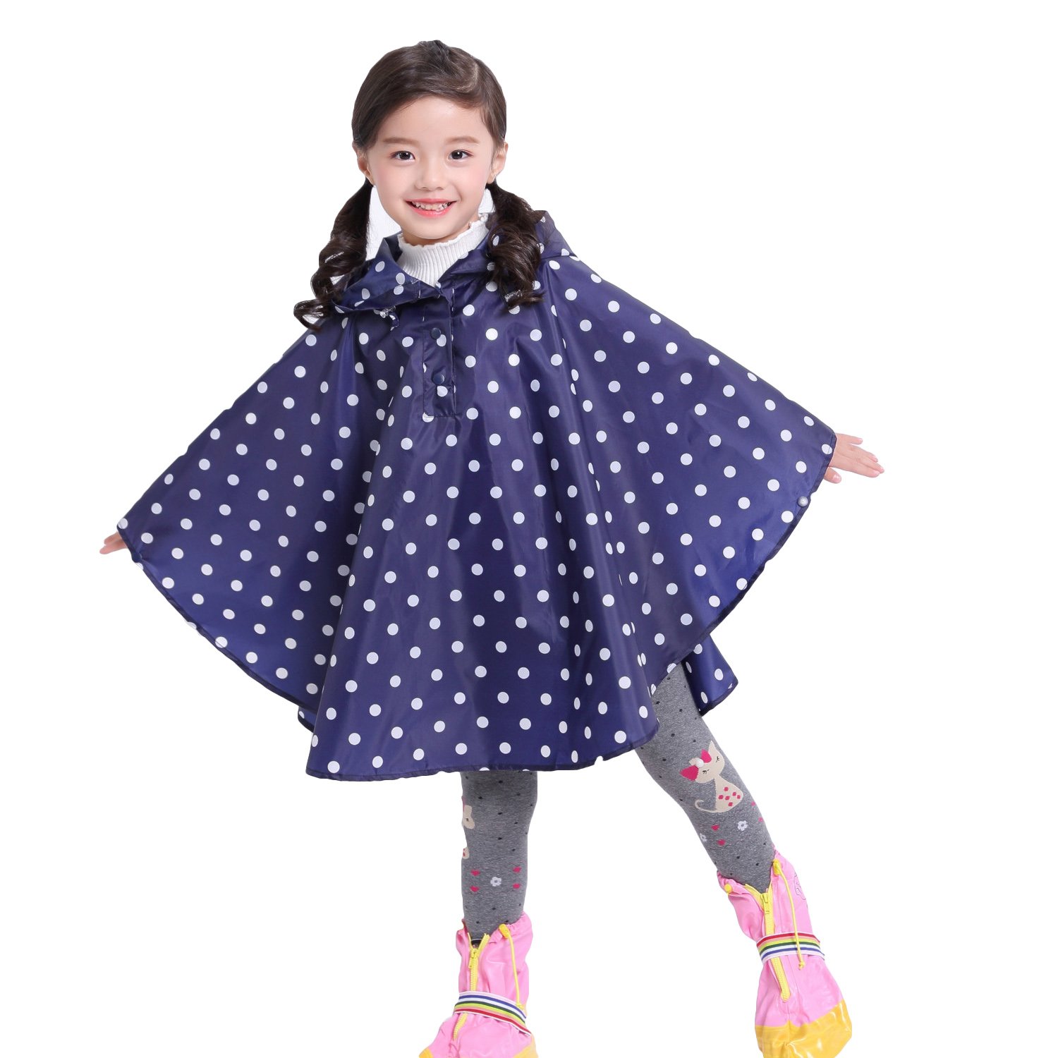 Bambini Impermeabile Giacca da Pioggia Poncho da Pioggia Bambina Incappucciato Riutilizzabile Cappotto di Pioggia Bello come Materiale e ha la Sua Sacca 1-12 anni