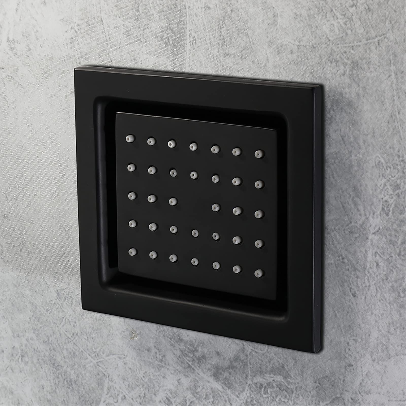 Pommeau de Douche Latéral à Jet Noir Laiton Accessoires de Robinetterie Spa de Massage Mur Monté Douche Réglable Pulvérisation Latérale, 120x130mm,2 pcs