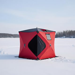 Quick Set-Up Pop-Up Ice Shelter: Portable Outdoor Ice Fishing Tent (1-2/6-8 Person)