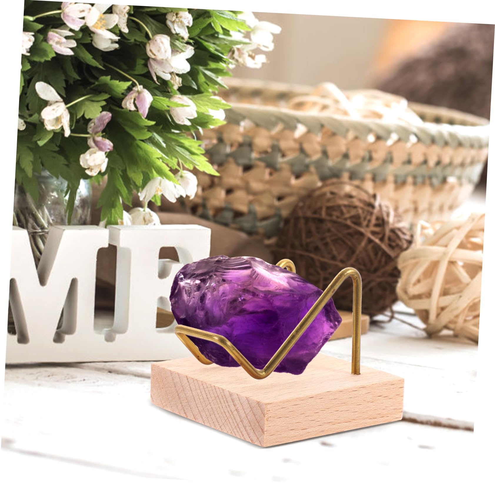 Amazon｜WATIIFUFU 鉱物展示スタンド 木製台座付き 鉱物ホルダー 水晶