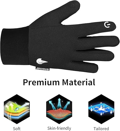 Miniatura 5 de SAWANS Guantes de ciclismo para niños y niñas, térmicos, resistentes al viento, antideslizantes, para pantalla táctil, de 4 a 12 años, guantes de