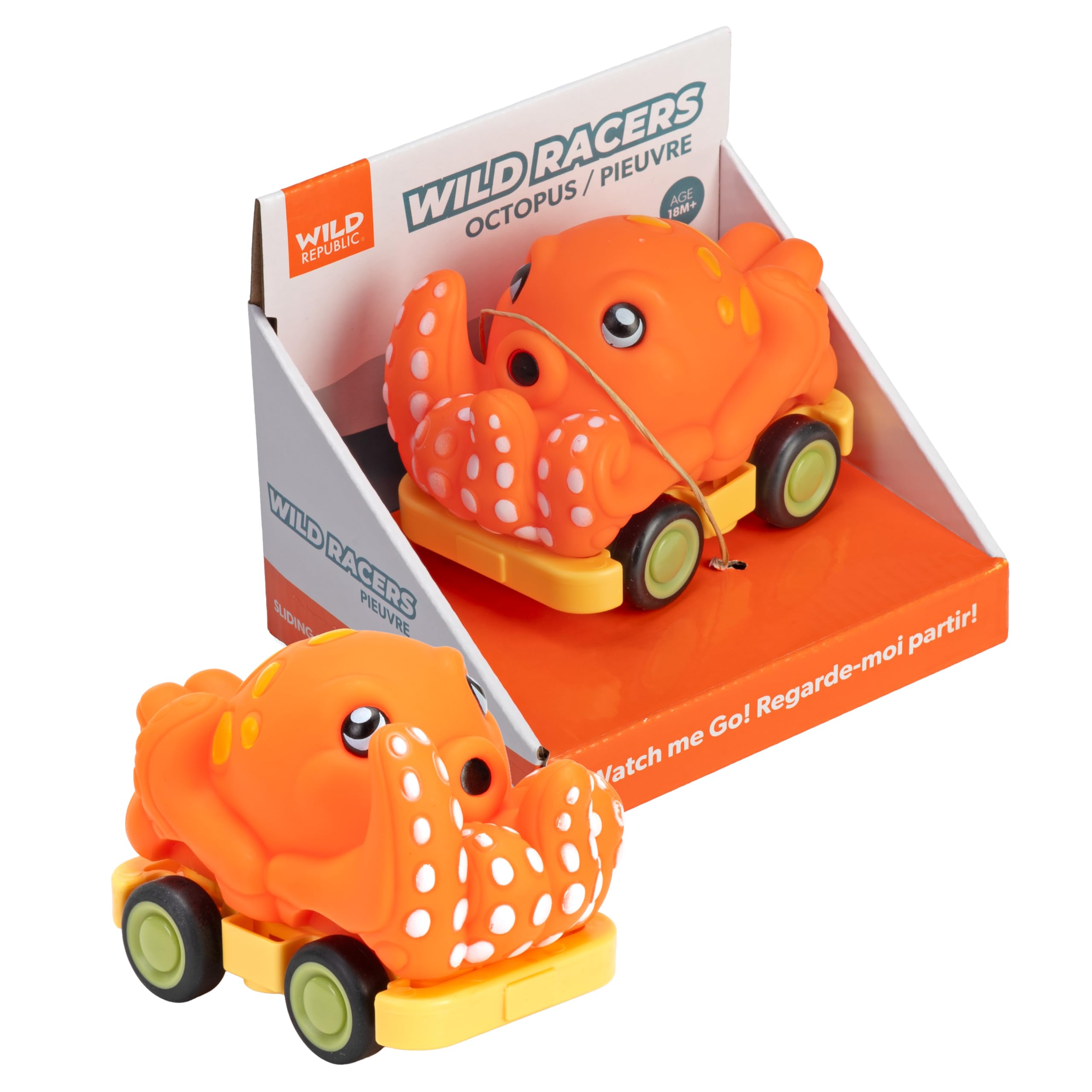 Wild Republic Wild Racers Octopus, Gift for Kids, Great for Hours of Independent Play