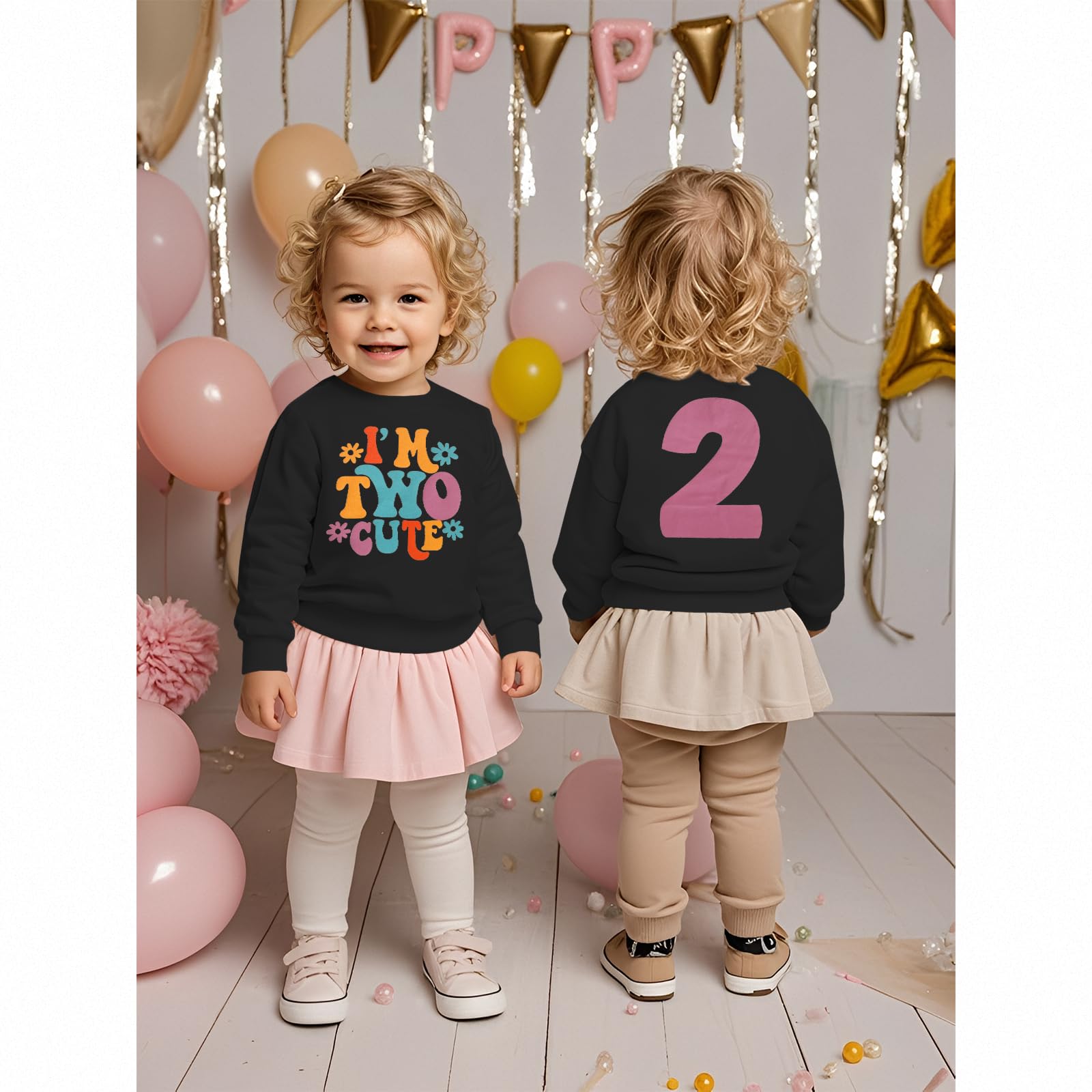 CM C&M WODRO 2° compleanno ragazza felpa "I'm Two Cute" stampante maglione secondo compleanno abbigliamento bambino bambino girocollo manica lunga annuncio abbigliamento autunno inverno maglione