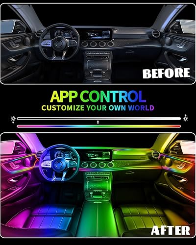 Miniatura 2 de Keiurot Dreamcolor - Luces interiores de acrílico para interiores de automóvil, 6 en 1, luz ambiental LED inteligente con control de aplicación,