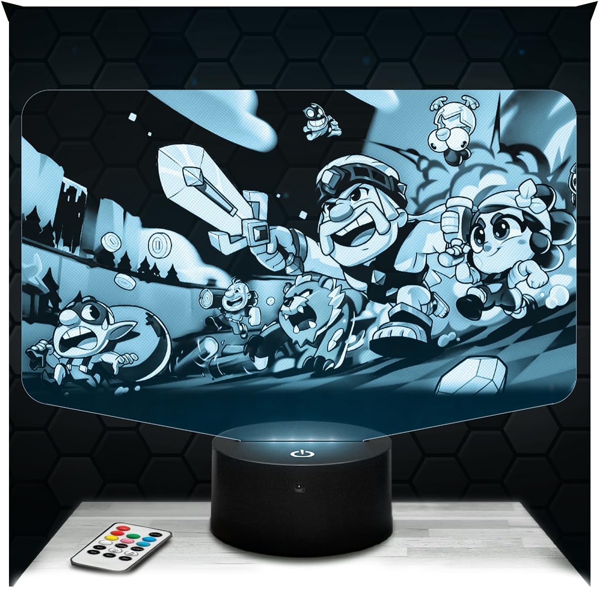 Lampephoto.fr - 3D Lamp S. Busters, Video Game Geek Gift for Men, Gamer, Touch LED Night Light, 3D Hologram Effect, Christmas Birthday Gift Idea for Men and Women, Bedroom Decoration Object
