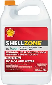 Shell Zone Dex-Cool Extended Life Antifreeze/Coolant Pre-Diluted 50/50 (1 Gallon)
