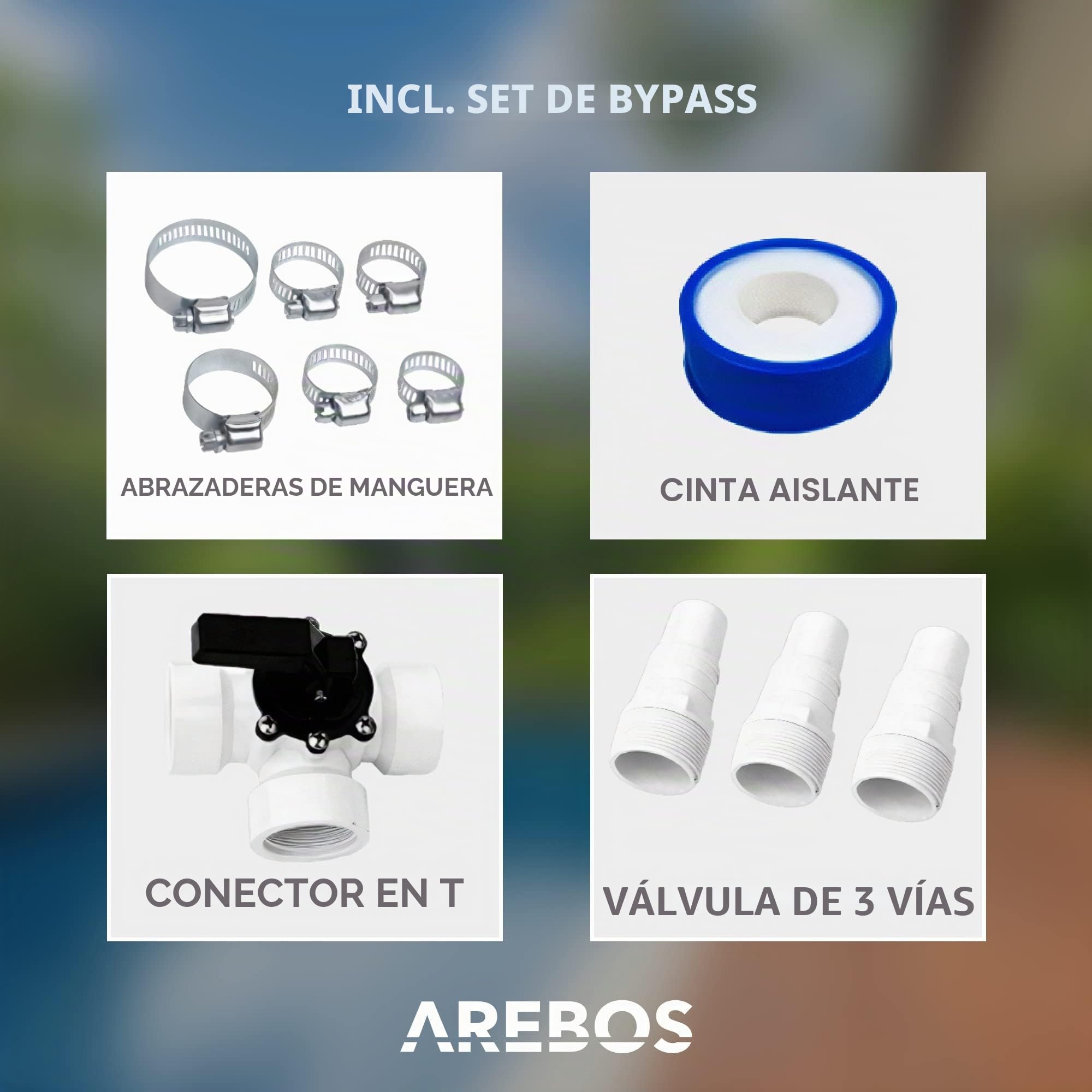 Arebos 2X Calentador de Agua Solar | colector Solar | Calentador de Piscina | Colchoneta Solar | Absorbedor Solar | 300 x 132 cm | Plástico Resistente a los Rayos UV | Incl. Conjunto de derivación