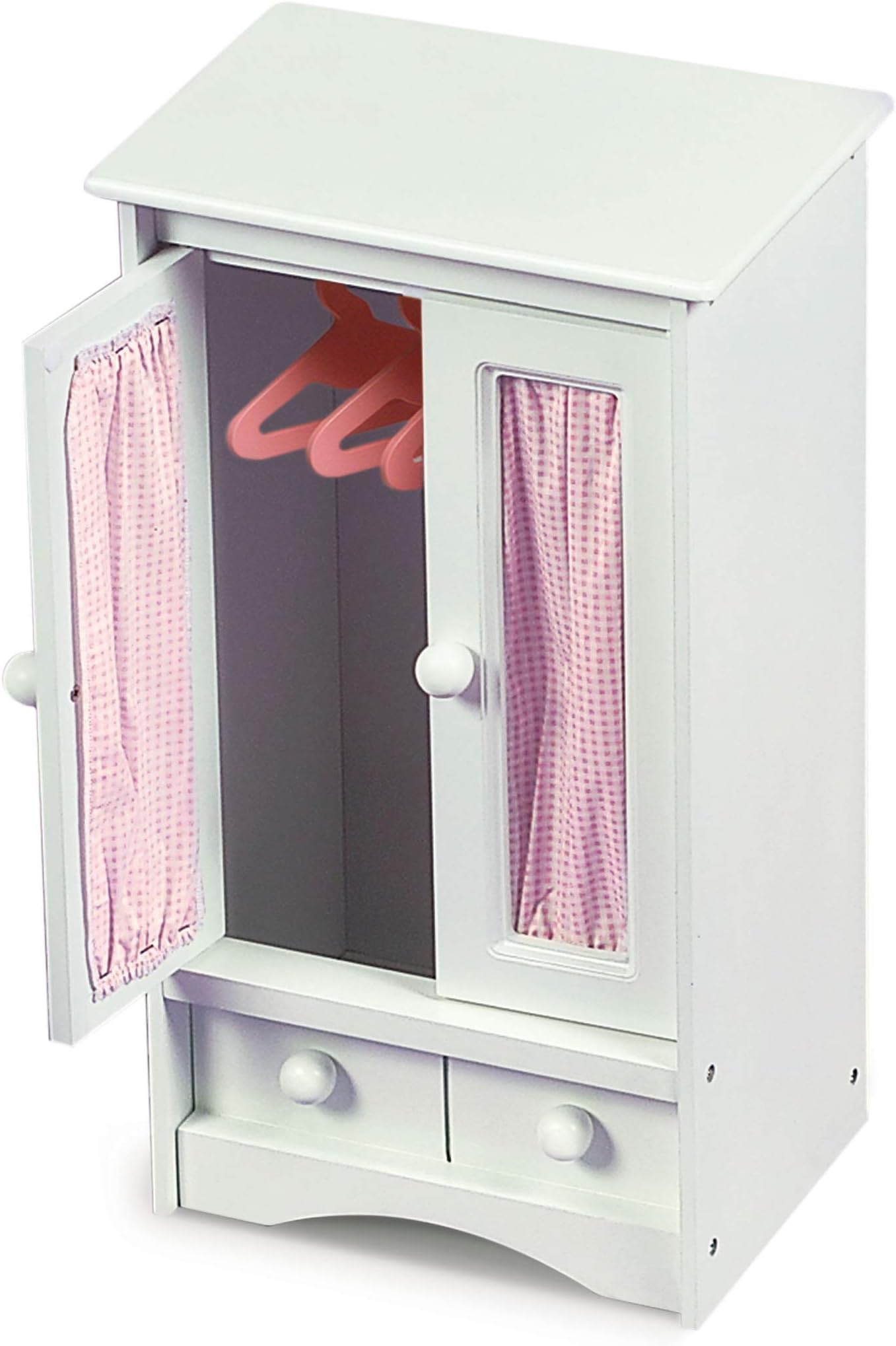 Doll Armoire with Three Hangers - White (fits