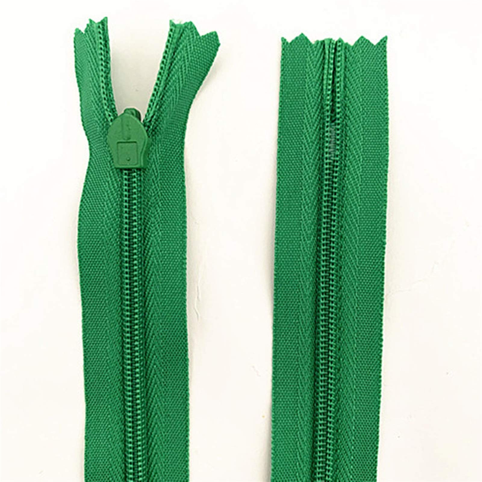 Cremallera doble 50 piezas, 28-60 cm de longitud, cremallera oculta, bricolaje, anillo de cremallera de costura de nylon (Color : Pink, Size : 40CM_50)