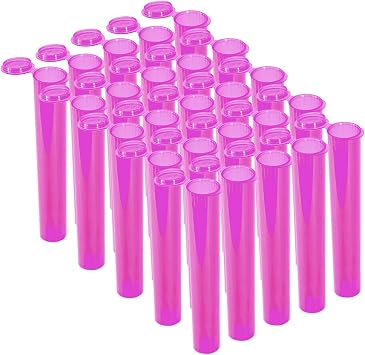 Tube - Pink, 109 MM, 20 Pack, Squeeze Top, Child Proof and Air-Tight Lid, Eco-Friendly BPA-Free Plastic Container by RVTUS