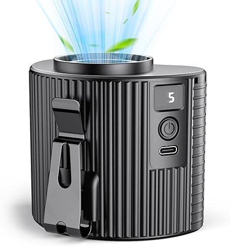 Koonie Ventilateur de taille portable avec écran coloré, ventilateur personnel à