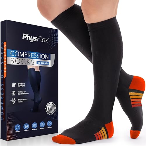Miniatura 9 de Calcetines de compresión para mujeres y hombres, el mejor apoyo para correr, volar, embarazo, medias de compresión graduadas hasta la rodilla