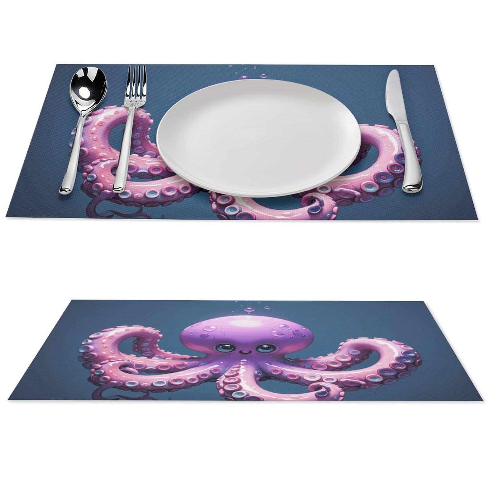 Set de table antidérapant violet 45x30 cm résistant à la chaleur lot de 4