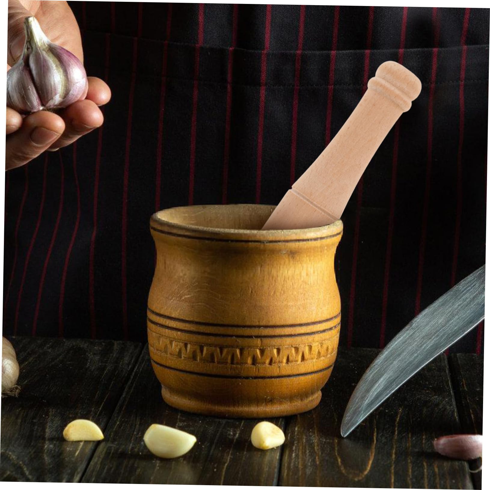 KALLORY Solid Wood Mini Hammer Durable Educational with Smooth Slip Handle Lightweight Household Hammer for Crafting and DIY Projects