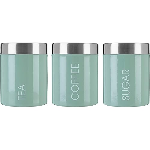 Premier Housewares Liberty Tea, Coffee and Sugar Canisters - Set of 3, Pistachio