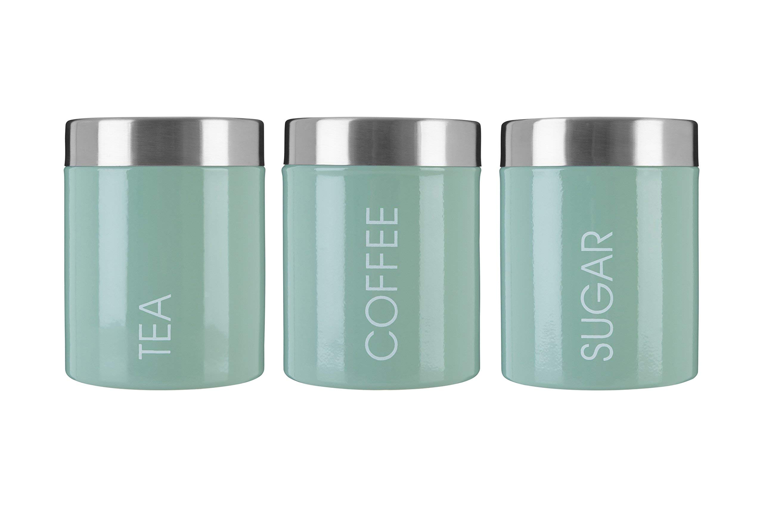 Liberty Set of 3 Pistachio Enamel Canisters - Green