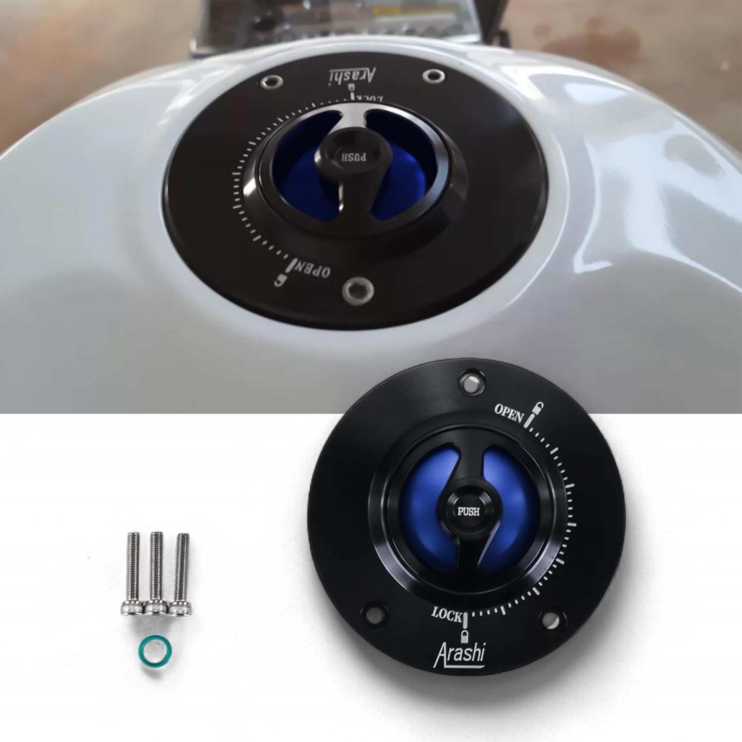 ONE.K.S Motorcycle Fuel Cover Tank Caps Gas Covers Fit for YAMAHA R15 R25 R3 R6 R6S R1 MT01 MT07 MT09 MT10 FZ8 FZ6 XJ6 V-max XJR13000 FJR1300 XT660 (Black)