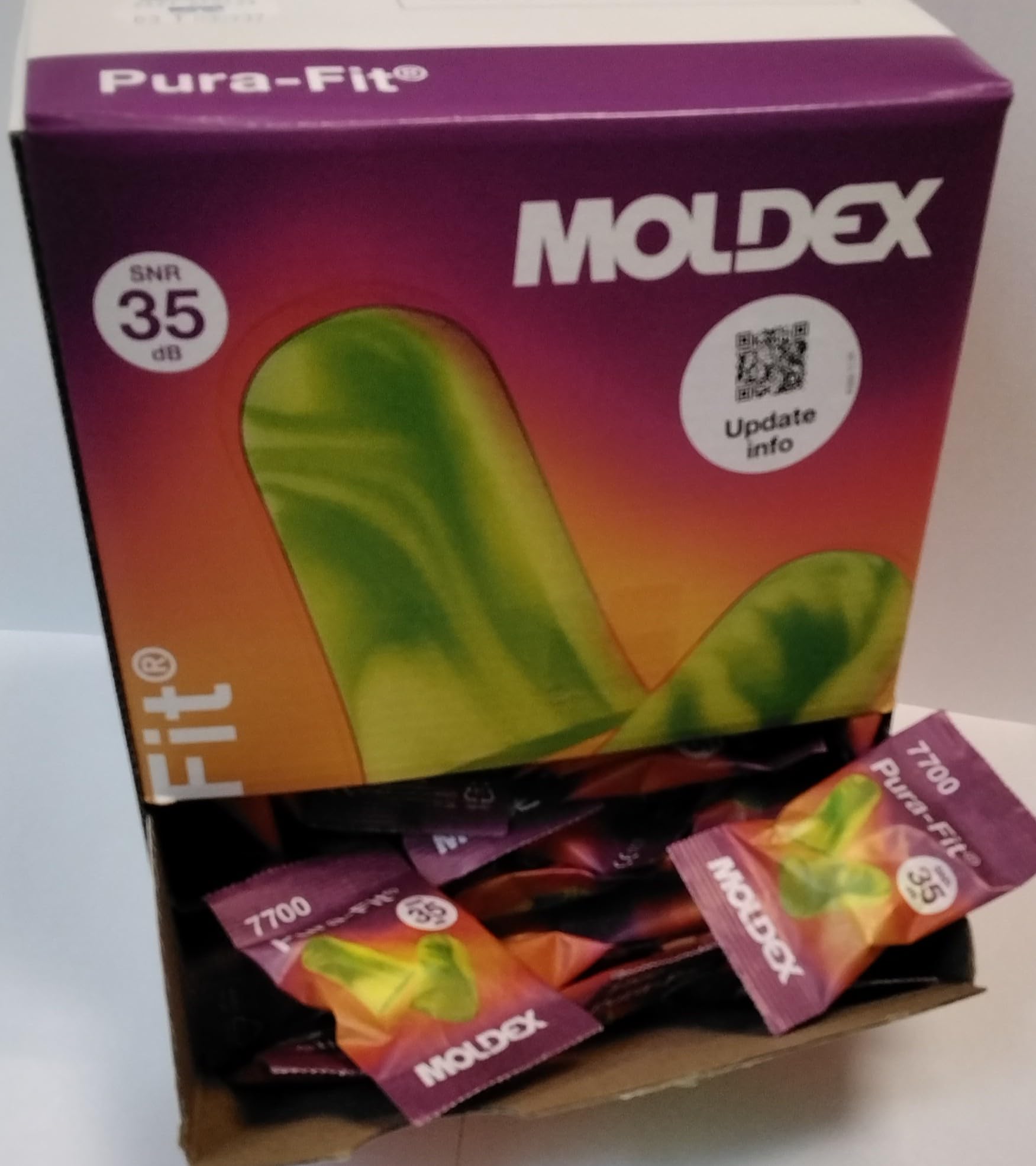 Moldex 770001 Pura-Fit Earplugs, SNR 36 (Pack of 200)