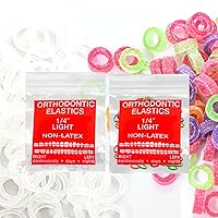 Vista 10 de Paquetes dobles sin látex, bandas elásticas intraorales medianas de 1/8 pulgadas, bandas elásticas ortodónticas, bandas de goma dentales, frenillos