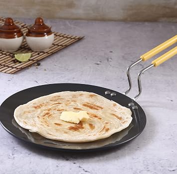 Wonderchef Hard Anodized Indian Cooking Roti Tawa with Riveted Handle; 25cm; Grey