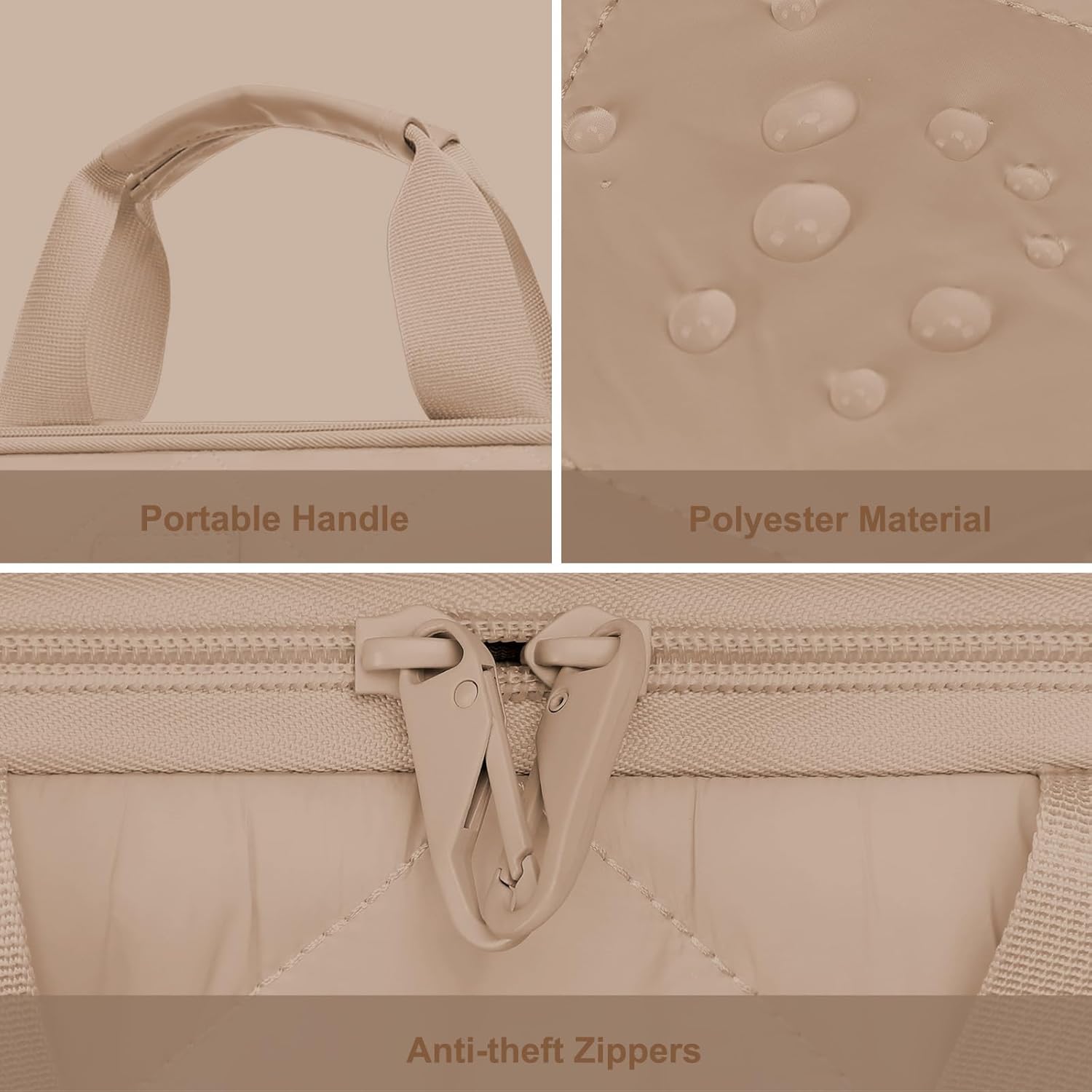 MOSISO 360 Protective Laptop Shoulder Bag, 15-15.6 inch Double Layer Fluffy Padded Laptop Bag with Anti-theft Zipper Compatible with MacBook Pro 16 inch, HP, Dell, Lenovo, Asus Notebook, Taupe Brown - Image 6