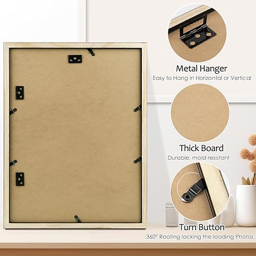 Miniatura 7 de Golden State Art, Marco de fotos de madera negra de 12 x 16 pulgadas, marco de fotos con paspartú blanco para mostrar cuatro fotos de 5 x 7