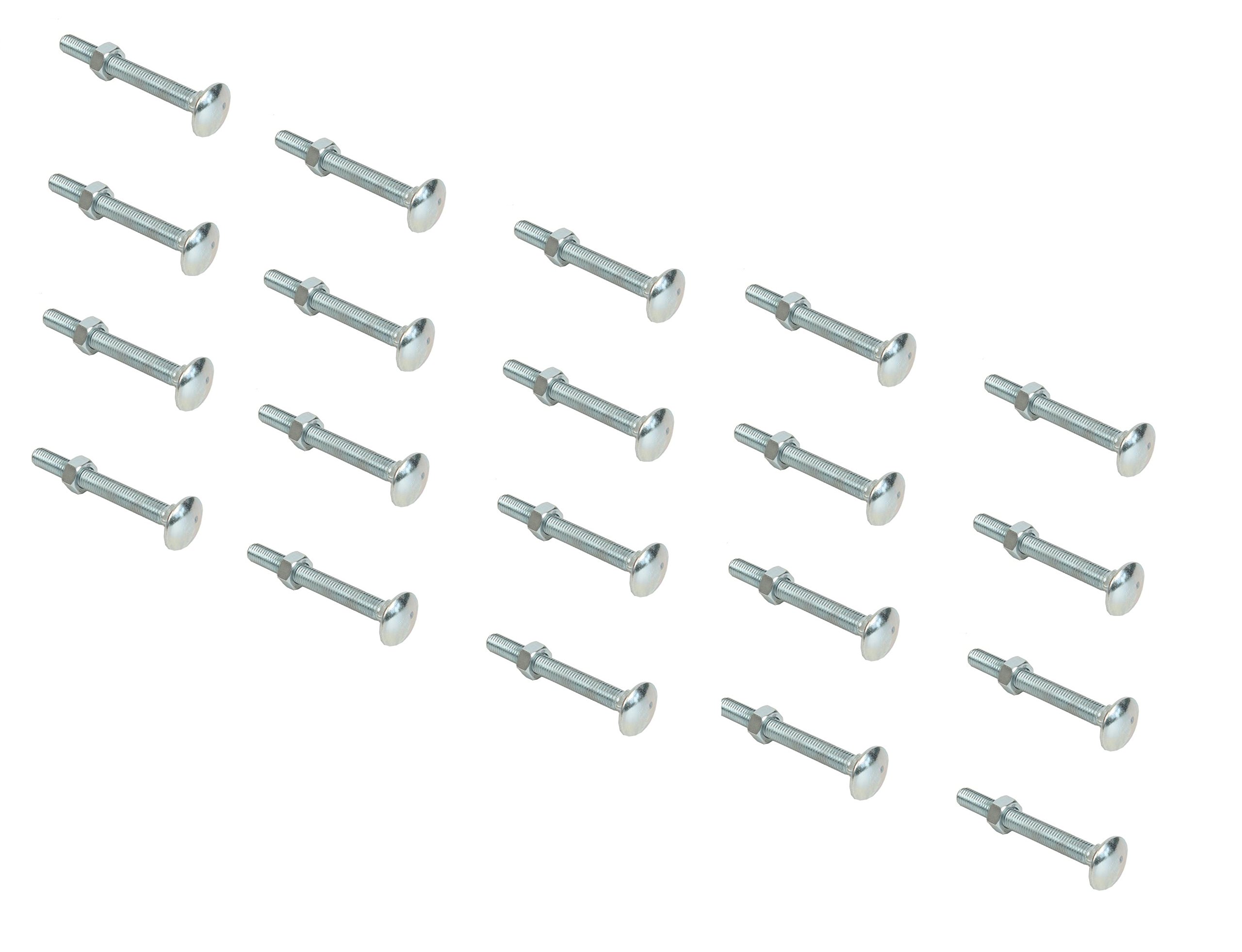 M6 M8 M10 M12 CUP SQ HEX BOLTS & NUTS Coach Bolts Carriage Bolts (Pack of 20) (M6x75)