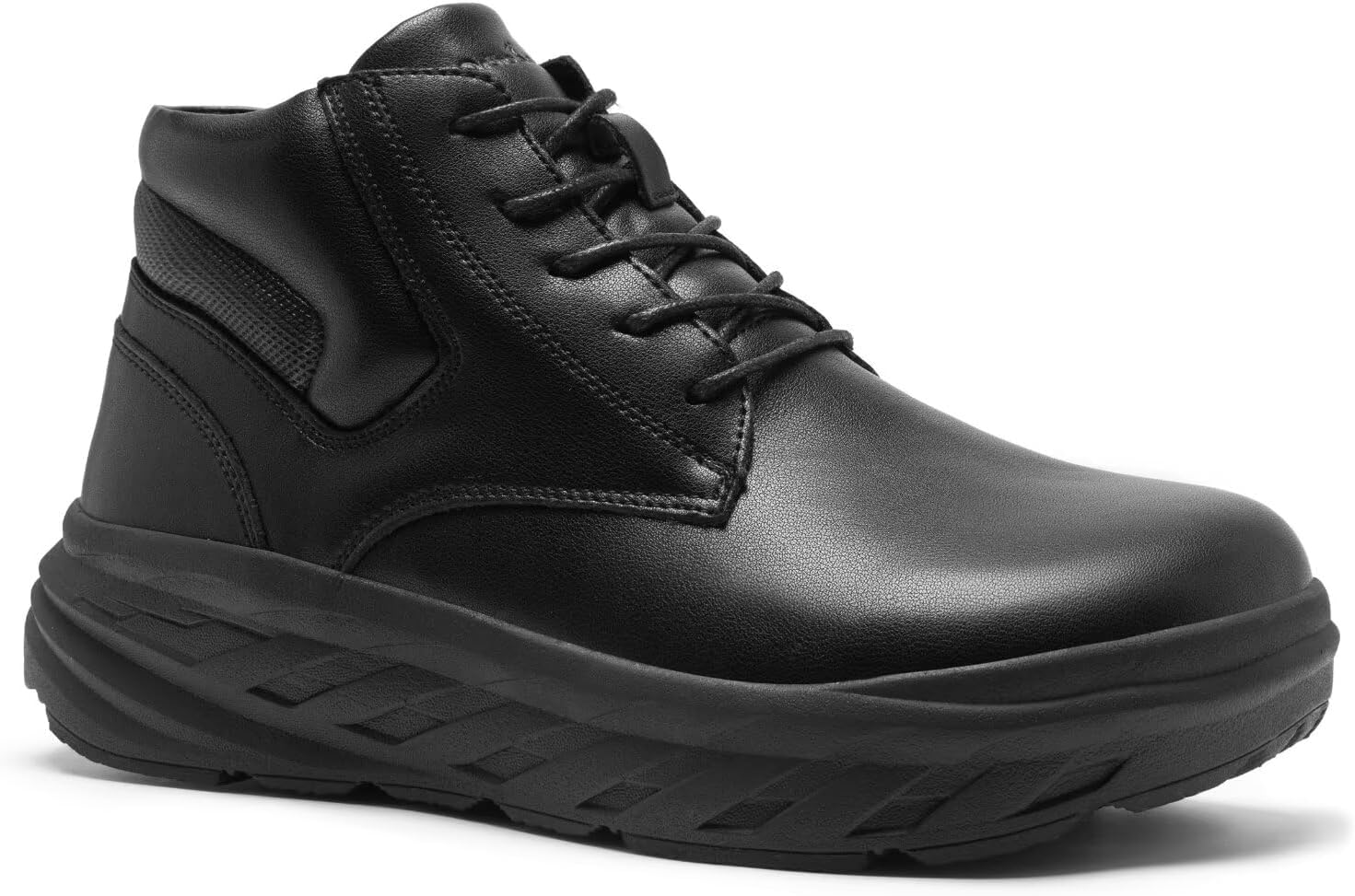 Men's Orthopedic Diabetic Winter Mid Boots: Wide Toe Box Dress Comfortable Arch Support Plantar Fasciitis Leather Oxfords Shoes, Casual Warm Modern Mid Ankle Boots for Foot and Neuropathy Pain Relief