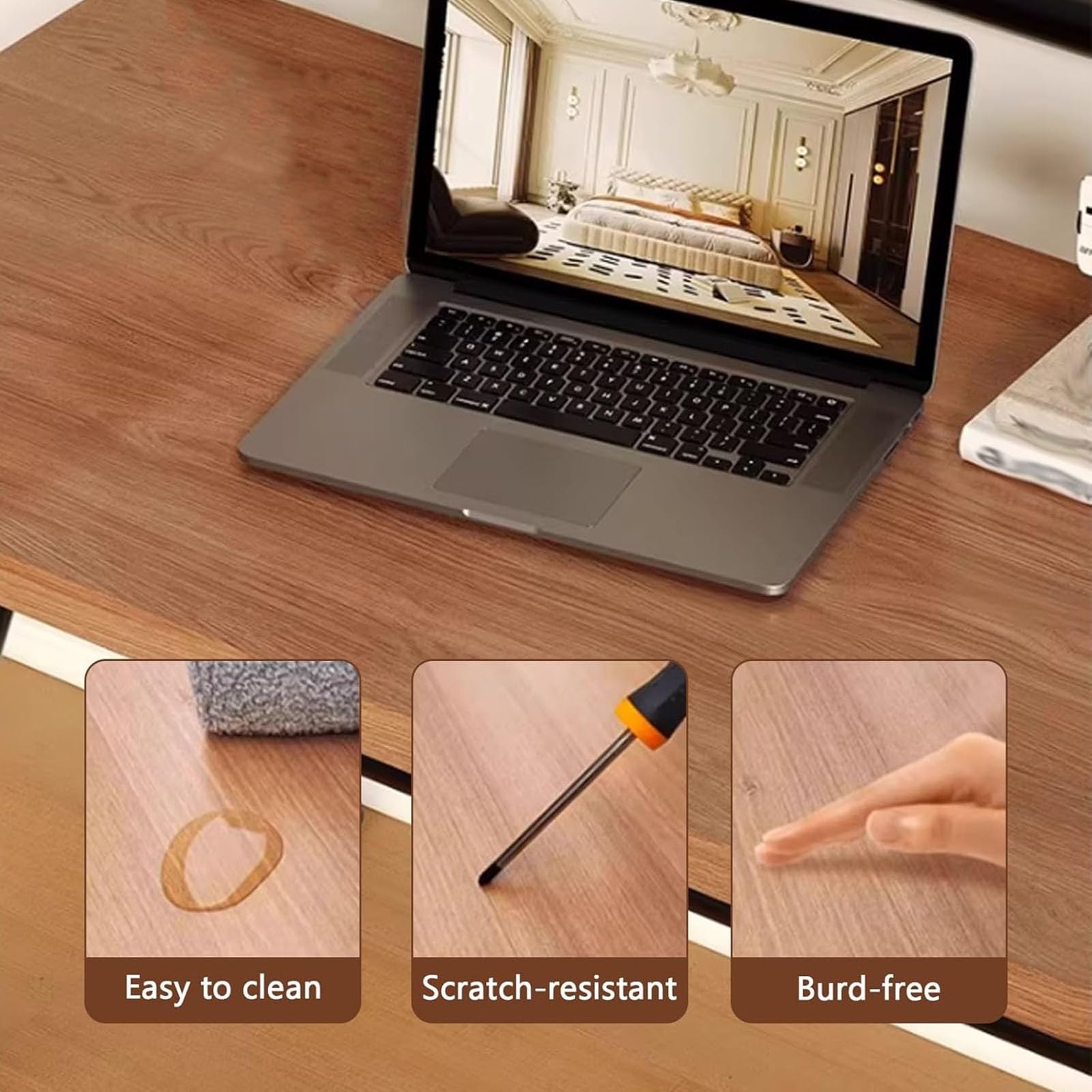 Scrivania pieghevole, postazione di lavoro compatta per computer, studio pieghevole multiuso, nessun assemblaggio necessario, ideale per l'ufficio domestico Wood,60 * 40CM