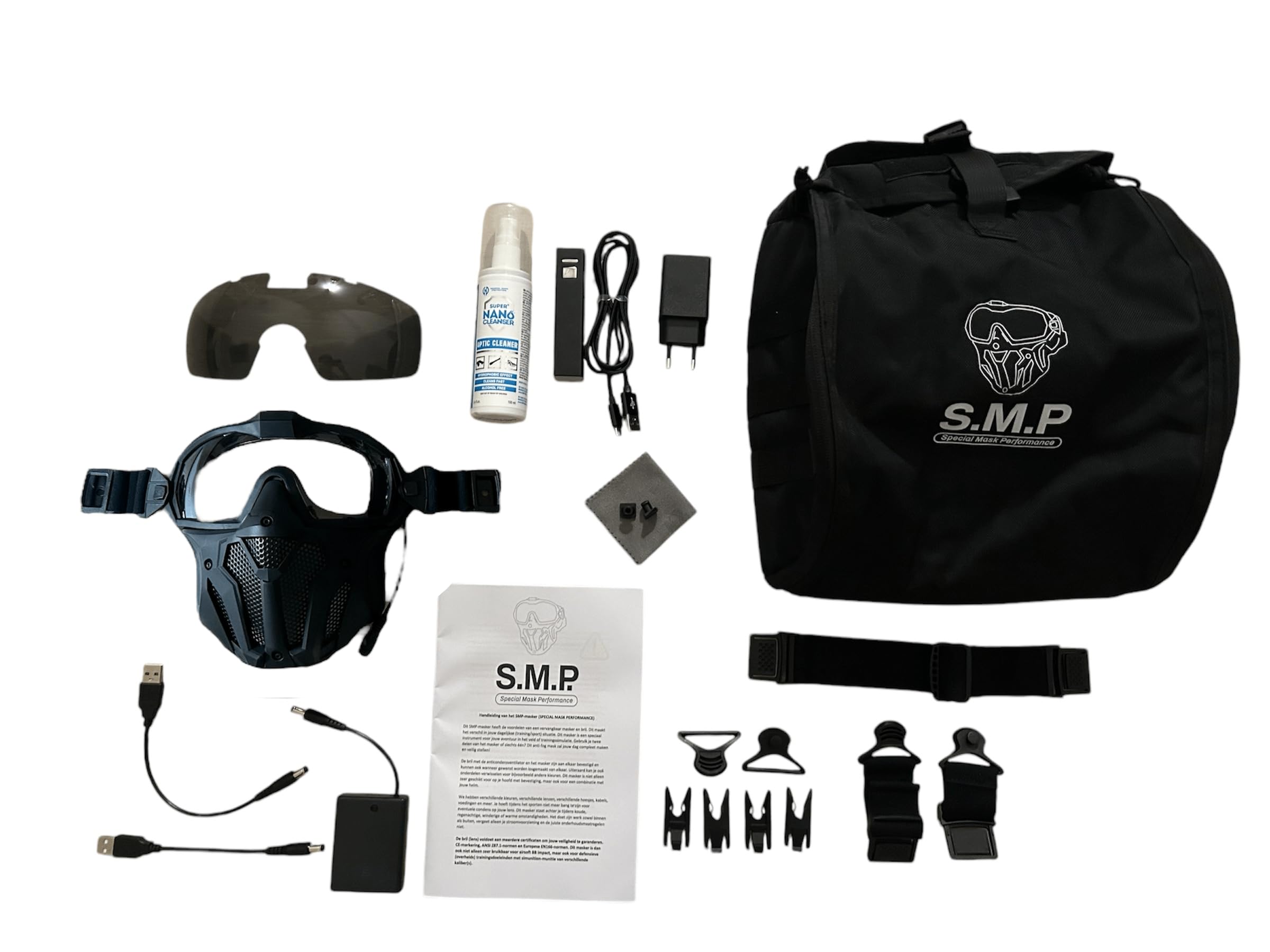 SMP Special Mask Performance Pro Package masque ventilé tactique complet noir - 6