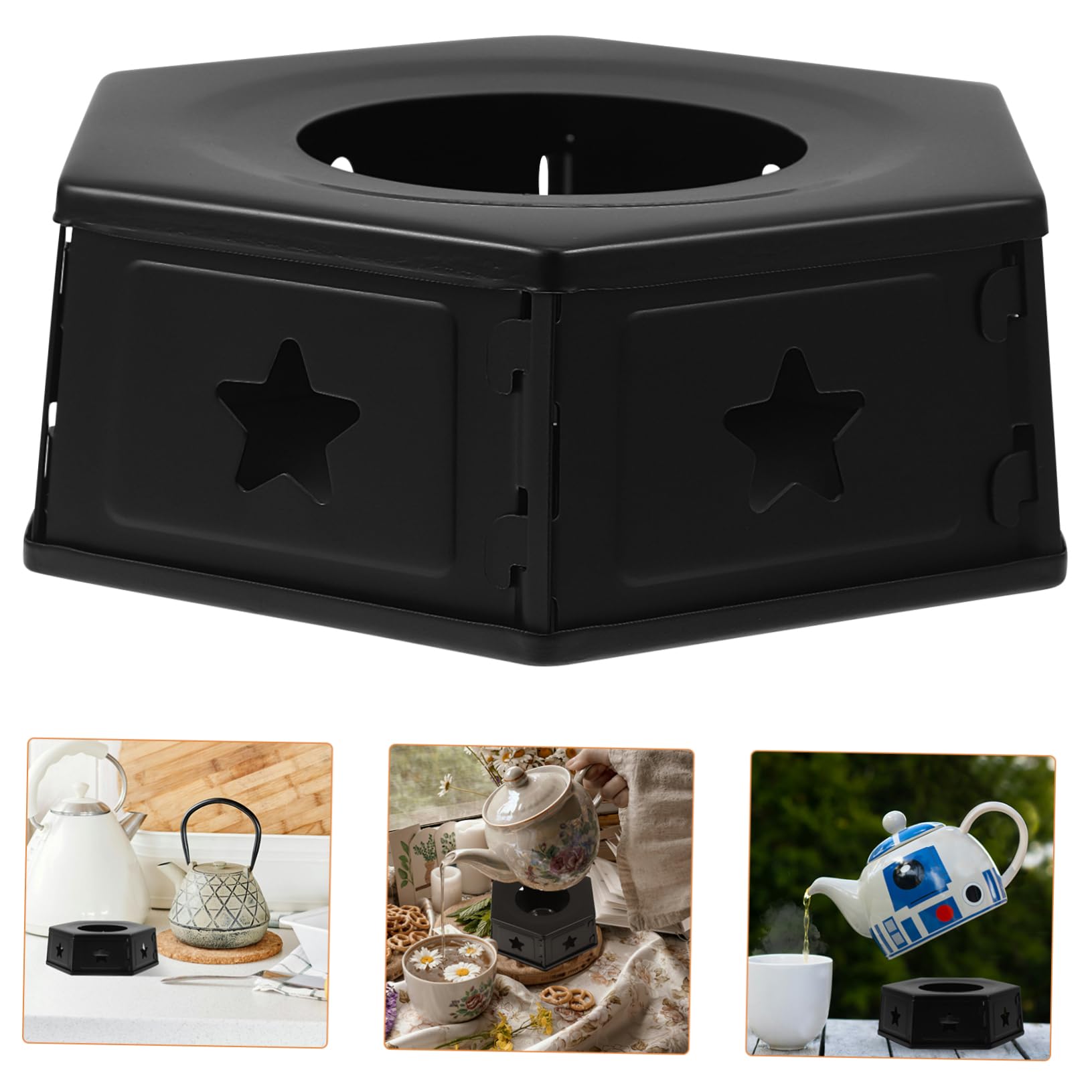 FUNOMOCYA Teapot Warmer Metal Teapot Heater Base Stainless Steel Tea Warmer for Tea Pot