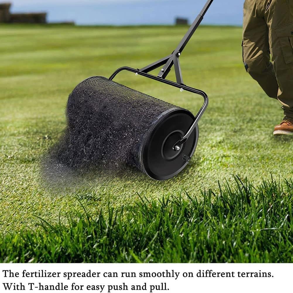 Multi-Purpose Seed Spreader for Lawn and Garden, Lightweight with Upgrade T-Shaped Handle, Durable Roller for Planting and Seeding