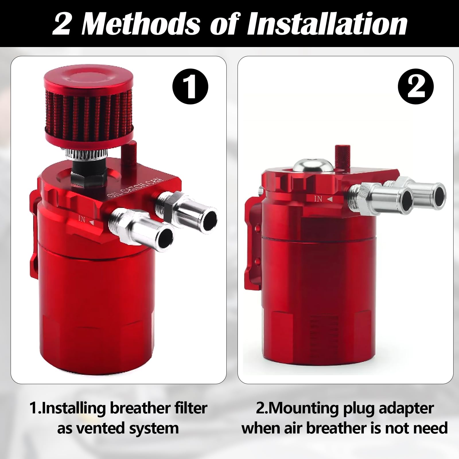Récupérateur Huile Moteur, 350ML Universel Oil Catch Can Récupération Des Vapeurs D'huile Alliage D'aluminium Des Accessoires Auto Moteur Réservoir De Stockage D'huile Avec Tuyau De Filtre à Air
