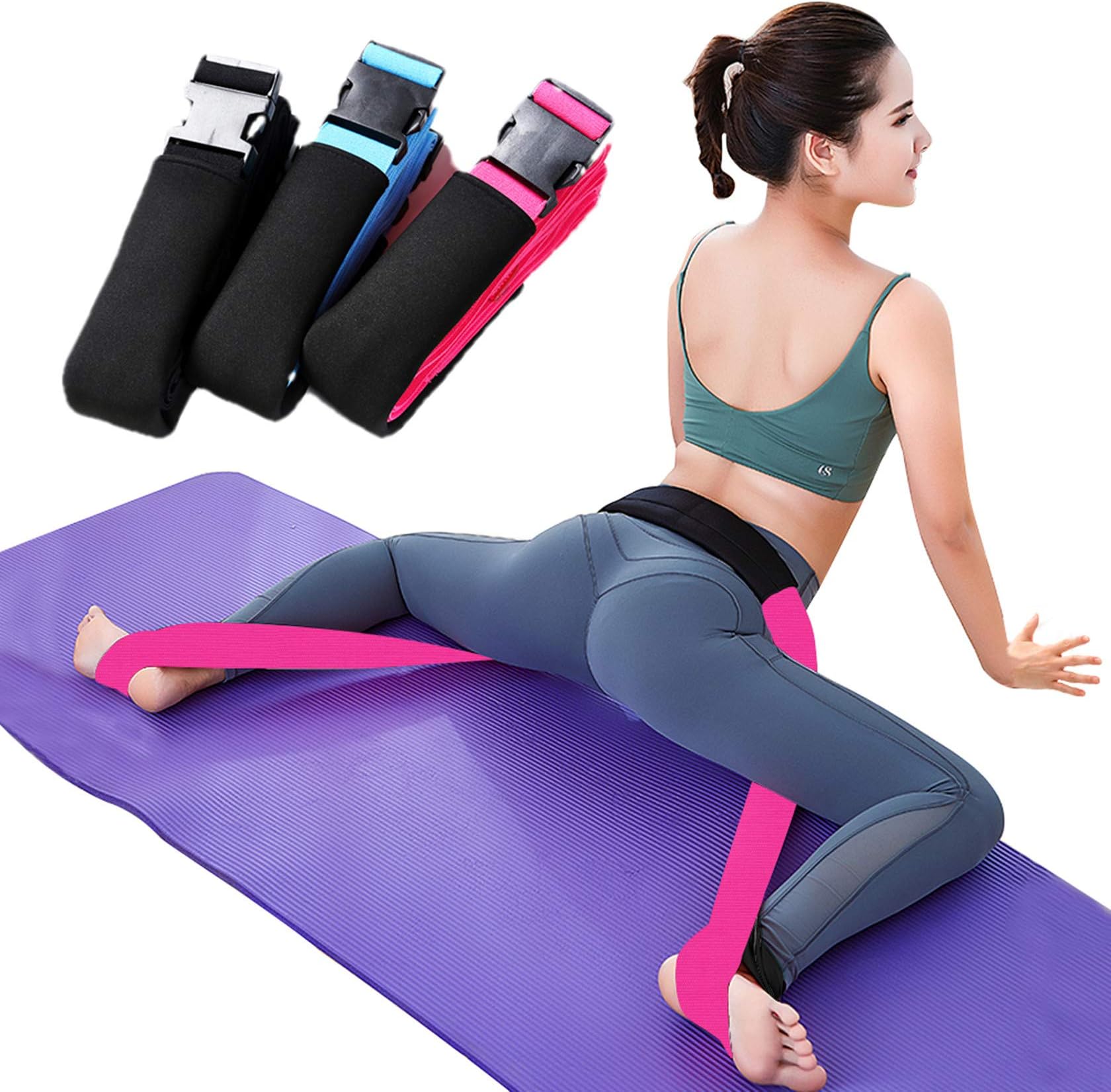 TOCO FREIDO Stretch Out Strap/Yoga Strap, Fitness Stretching Strap for Physical Therapy, Yoga, Pilates, Gymnastics, Ballet, After Workout Stretching