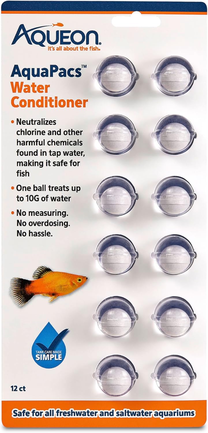 Aqueon AquaPacs Water Conditioner 12 Pack, 10 Gallon