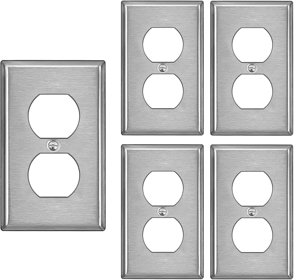 silver outlet covers