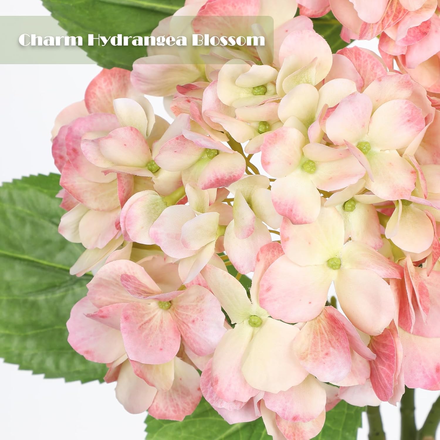 Oairse 3Pcs Pink Hydrangea Artificial Flowers 19.7 in Real Touch Faux Hydrangea Stems Silk Flowers with Stems Fake Pink Flowers Bouquet for Floral Arrangements Table Centerpieces Wedding Home Decor - Image 2