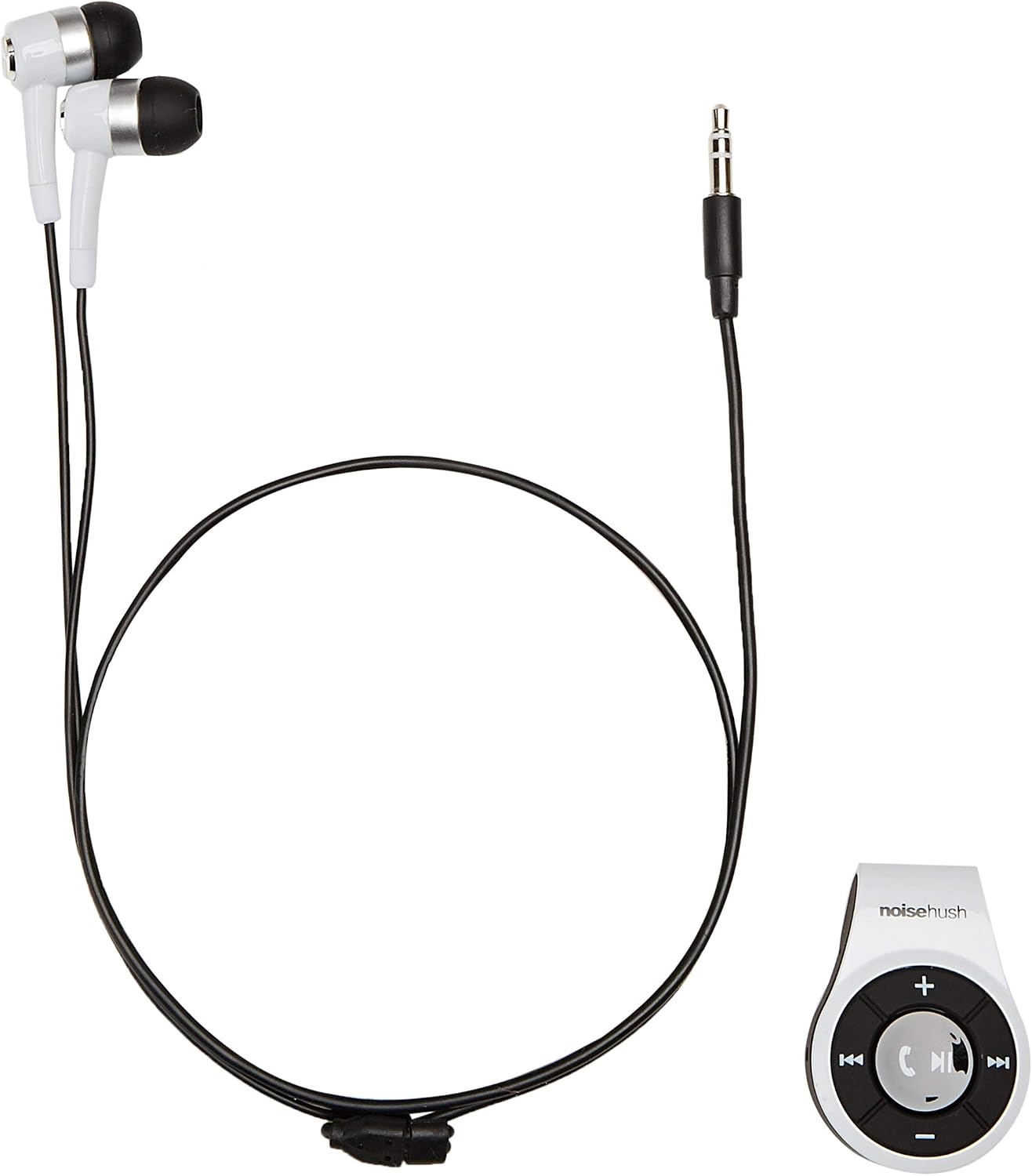 NoiseHush Bluetooth Dongle Stereo Headset, Hands-Free Calls & Audio Streaming Adapter/Receiver, Turn Your Wired Headset into Wireless Devices. Ideal for iPhone 7/7 Plus. No Jack? No Problem! (White)