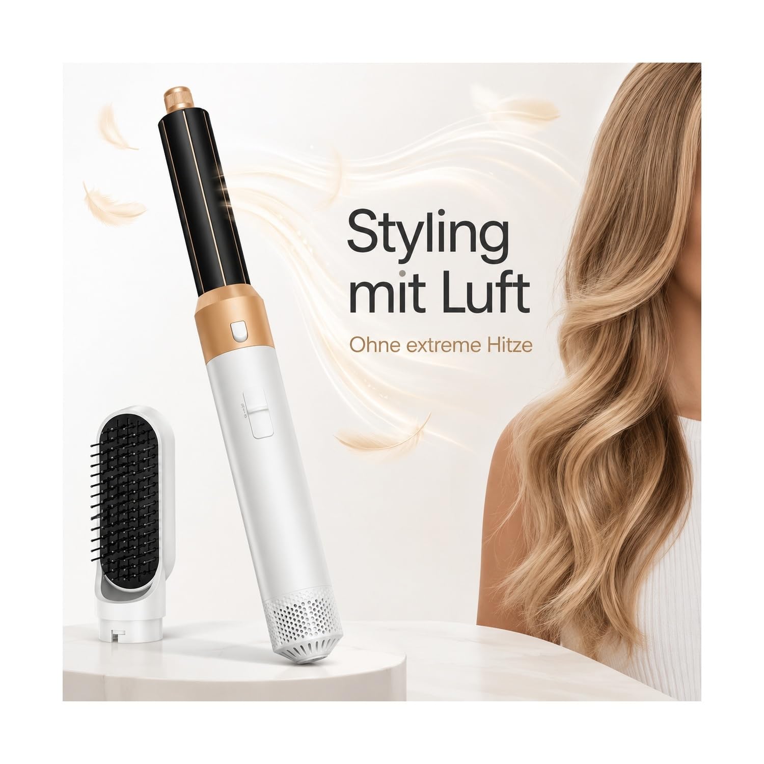 True Glow Whipl 5 in 1 Haarstyler Airstyler Warmluftbürste Locken Glätten Volumen Trocknen