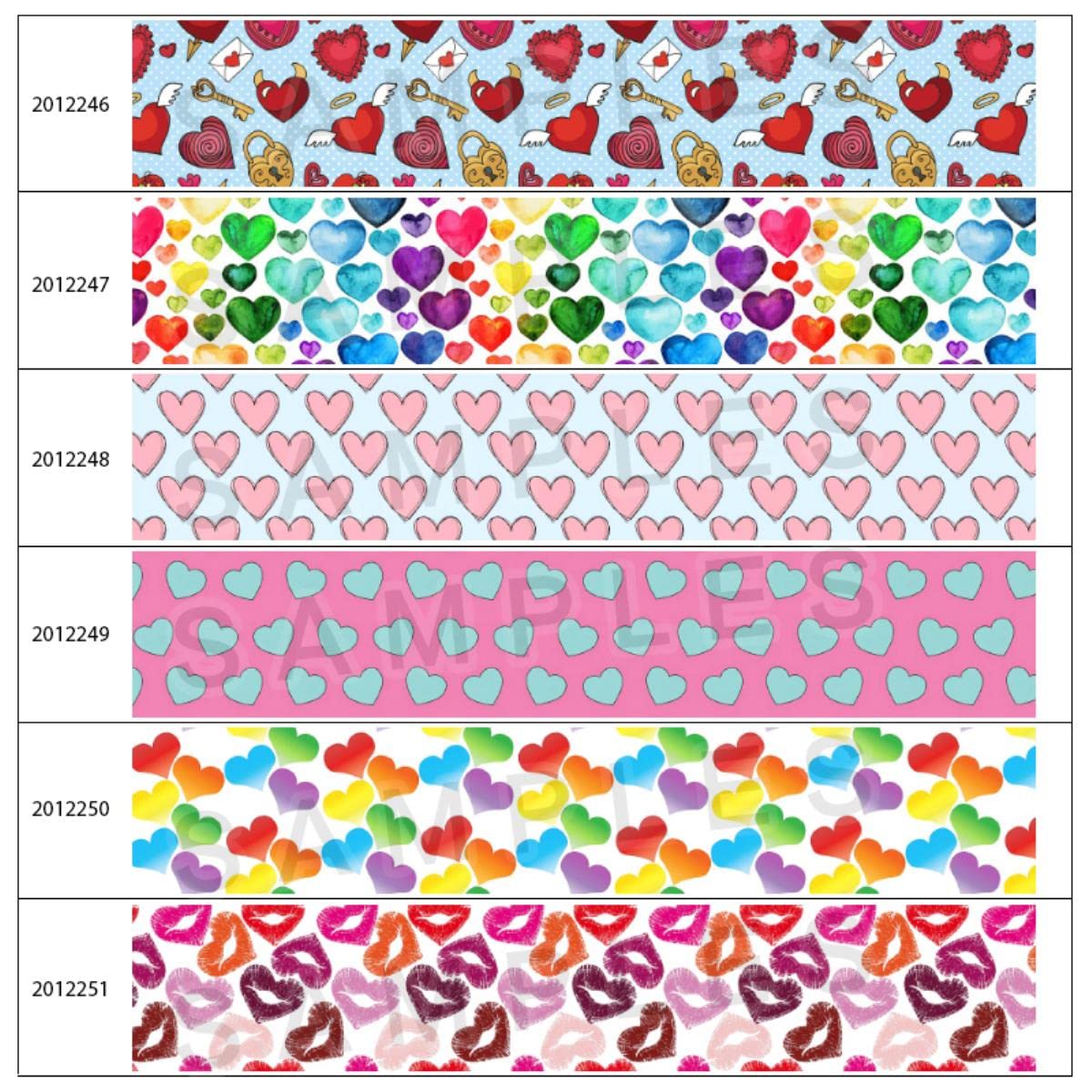 Valentine Day Hot Love Heart 50 Yards Grosgrain estampado, cinta de raso Accesorios para el cabello-2012254,38 mm Grosgrain